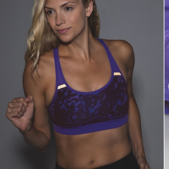 Lululemon Sweaty Or Not Bra Floral Sport Backdrop Iris Flower Multi / Iris Flow - Picture 5 of 10